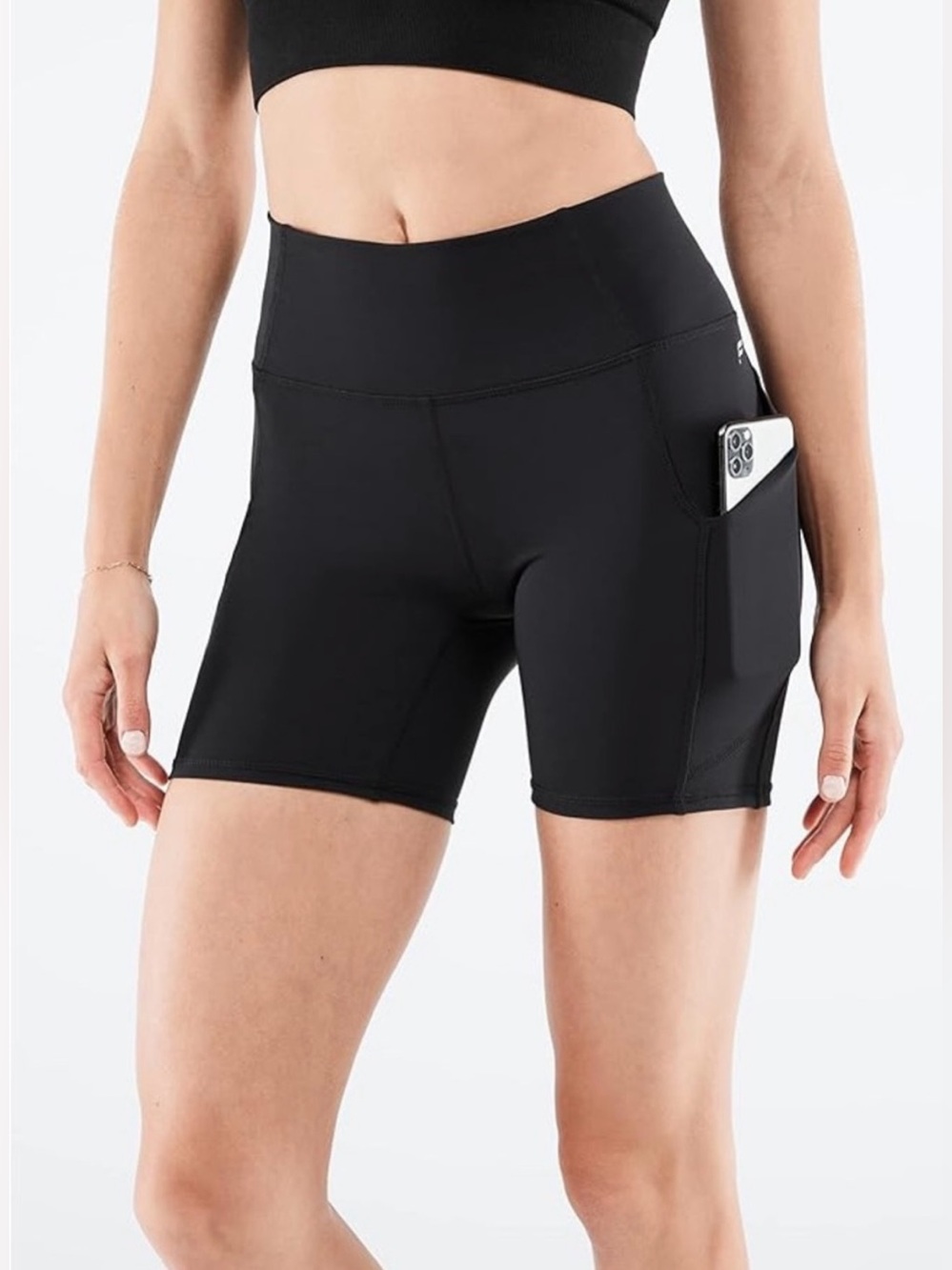 Fabletics PureLuxe High-Waist Pocket Athletic Bike Shorts In Black Size S*